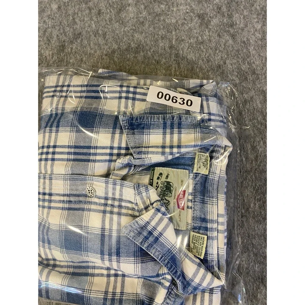 Vintage Javolis Plaid Button Up Cotton Longsleeve Shirt Sz Large - Picture 10 of 10